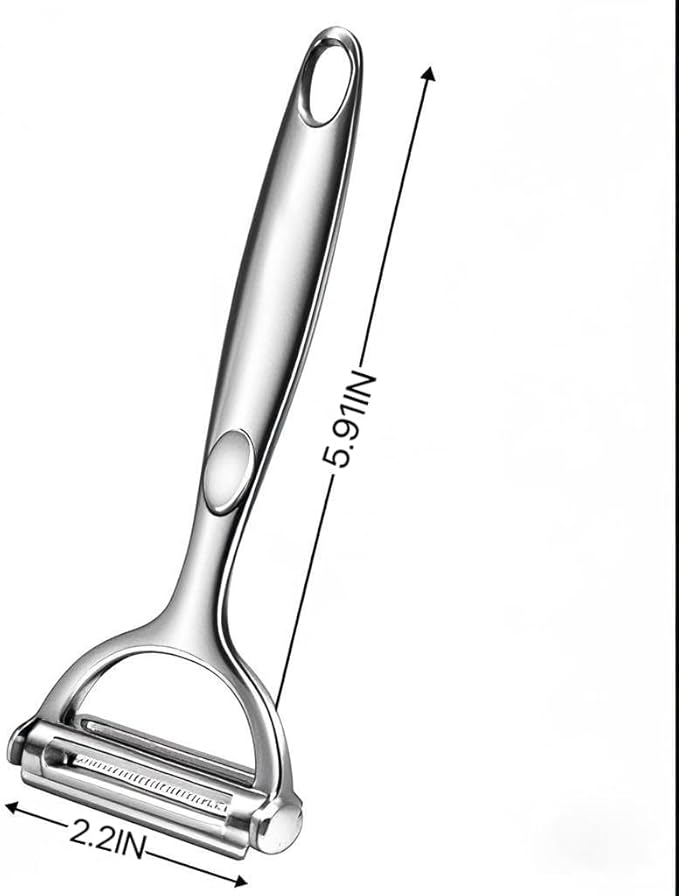 Stainless Steel Y-Shaped Peeler – Multi-Functional Serrated Blade Fruit & Vegetable Peeler with Ergonomic Handle