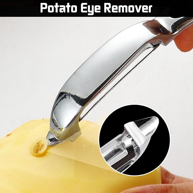 Dishwasher - Safe Stainless Steel Peeler | Anti - Slip Textured Handle | Efficient Fruit & Veg Peeling Tool for Kitchen