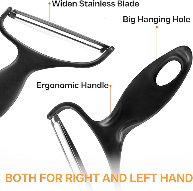 Wide Blade Vegetable & Fruit Peeler – Multi-Functional Kitchen Tool with Ergonomic Handle, Dishwasher Safe
