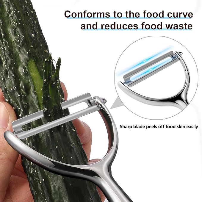 All Stainless Steel Peeler – Multi-Functional Y-Shaped Fruit & Vegetable Peeler with Ergonomic Handle, Durable & Easy to Clean