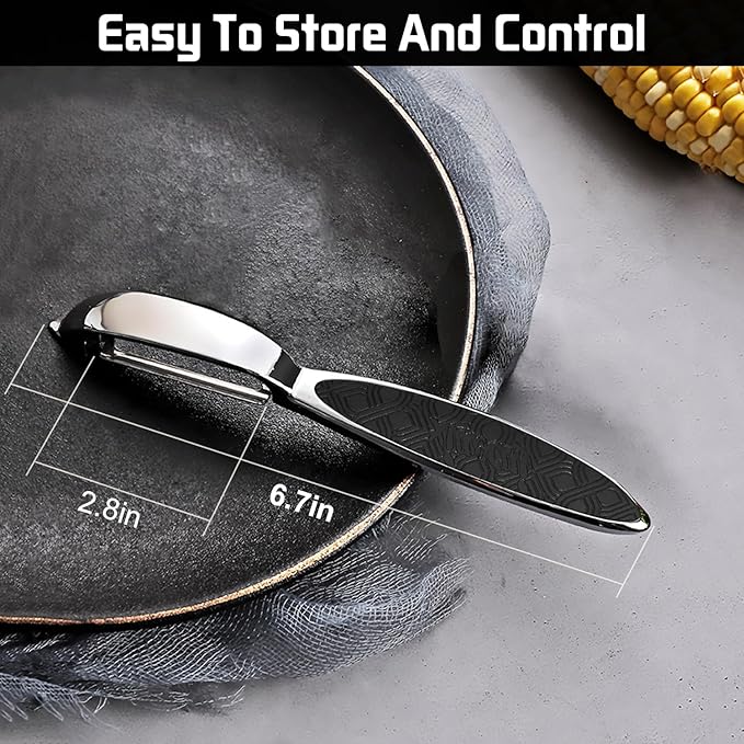 Dishwasher - Safe Stainless Steel Peeler | Anti - Slip Textured Handle | Efficient Fruit & Veg Peeling Tool for Kitchen