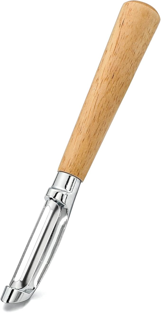 Wooden Handle Peeler Set (2 Pieces) – Stainless Steel Straight Peeler & Y-Shaped Peeler, Multi-Functional Fruit & Vegetable Tools