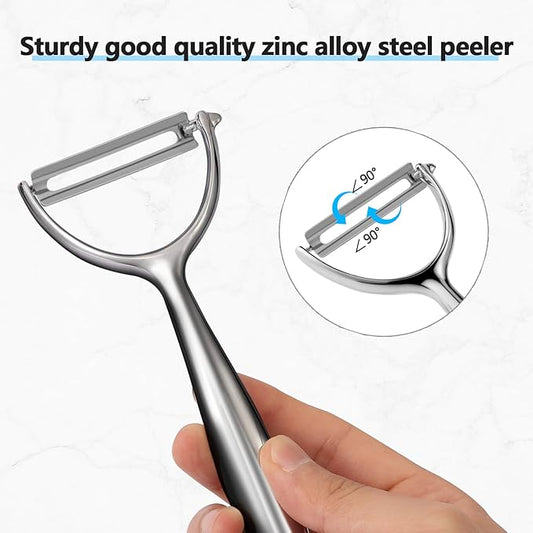 All Stainless Steel Peeler – Multi-Functional Y-Shaped Fruit & Vegetable Peeler with Ergonomic Handle, Durable & Easy to Clean
